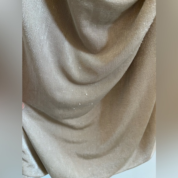 Fiestar Gold Plunging Cowl Neck Halter Tie Mini Dress Size Small - Picture 6 of 10